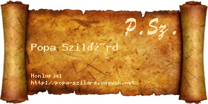 Popa Szilárd névjegykártya